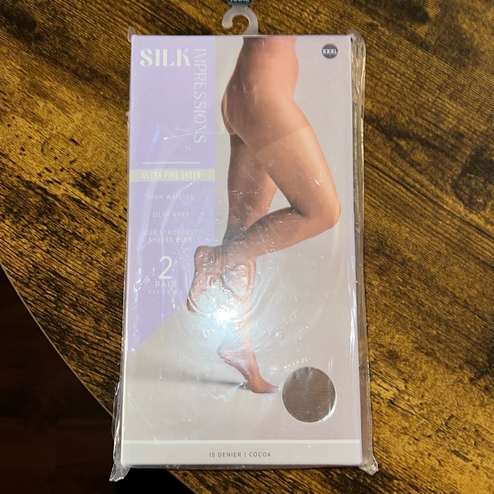 Silk Impressions Ultra Fine Sheer Tights 3 pair Size XXX Large